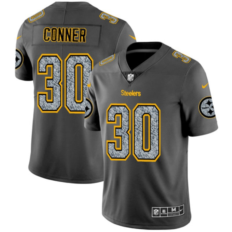 Mens Pittsburgh Steelers #30 James Conner 2019 Gray Fashion Static Limited Stitched NFL Jersey