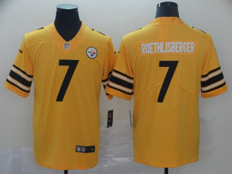 Mens Pittsburgh Steelers #7 Ben Roethlisberger Gold Inverted Legend Stitched NFL Jersey