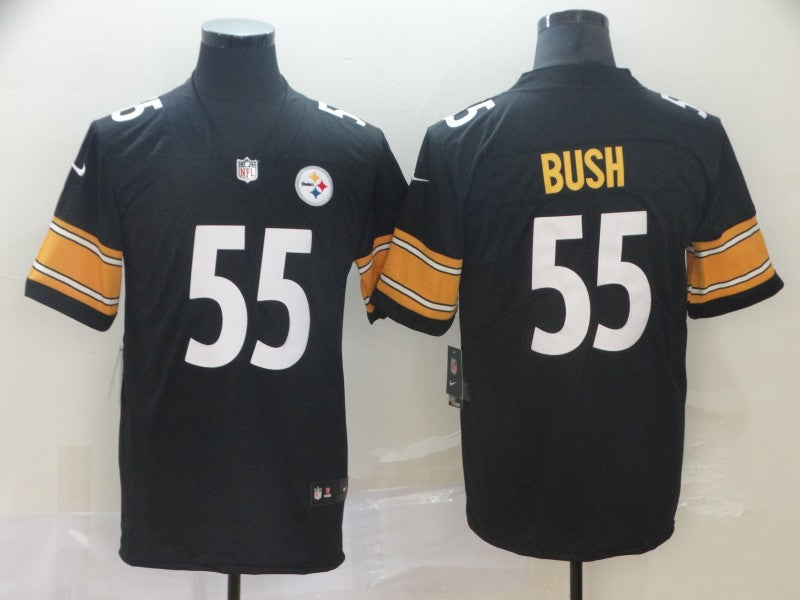 Mens Pittsburgh Steelers #55 Devin Bush Black Vapor Untouchable Limited Stitched NFL Jersey