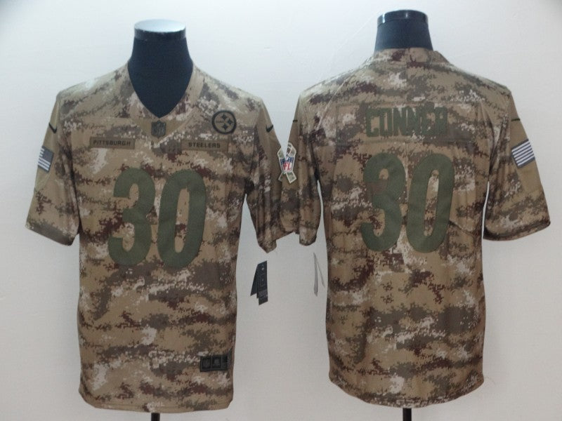 Mens Pittsburgh Steelers #30 James Conner 2018 Camo Salute to Service Limited Stitched NFL Jersey