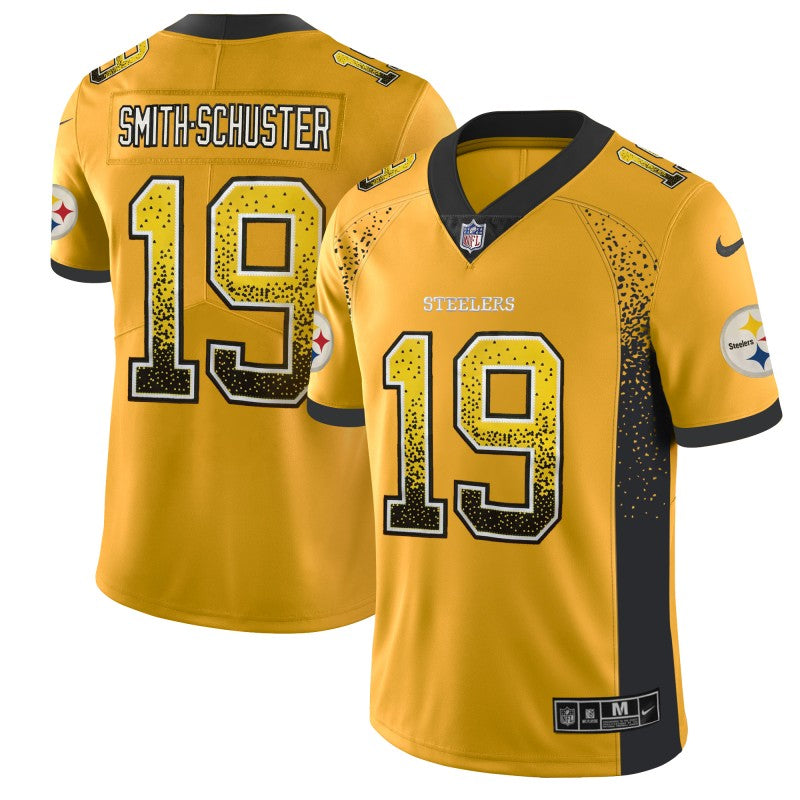 Mens Pittsburgh Steelers #19 JuJu Smith-Schuster Gold 2018 Drift Fashion Color Rush Limited Stitched NFL Jersey