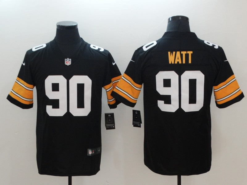 Mens Pittsburgh Steelers #90 T J Watt Black Vapor Untouchable Limited Stitched NFL Jersey