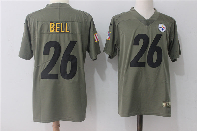 Mens Nike Pittsburgh Steelers #26 LeVeon Bell Olive Salute To Service Limited Stitched NFL Jersey
