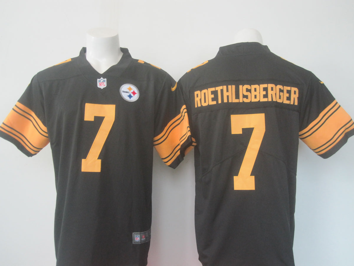 Mens Nike Steelers #7 Ben Roethlisberger Black Limited Rush Stitched NFL Jersey