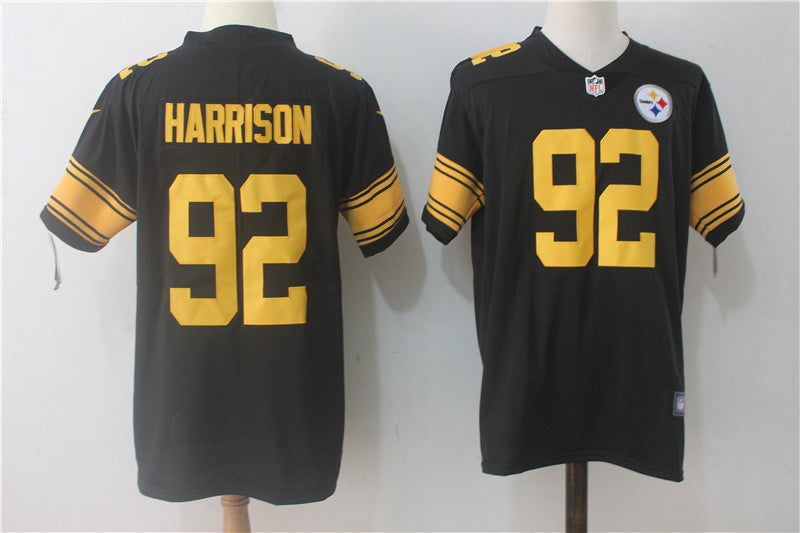 Mens Nike Pittsburgh Steelers #92 James Harrison Black Limited Rush Stitched NFL Jersey
