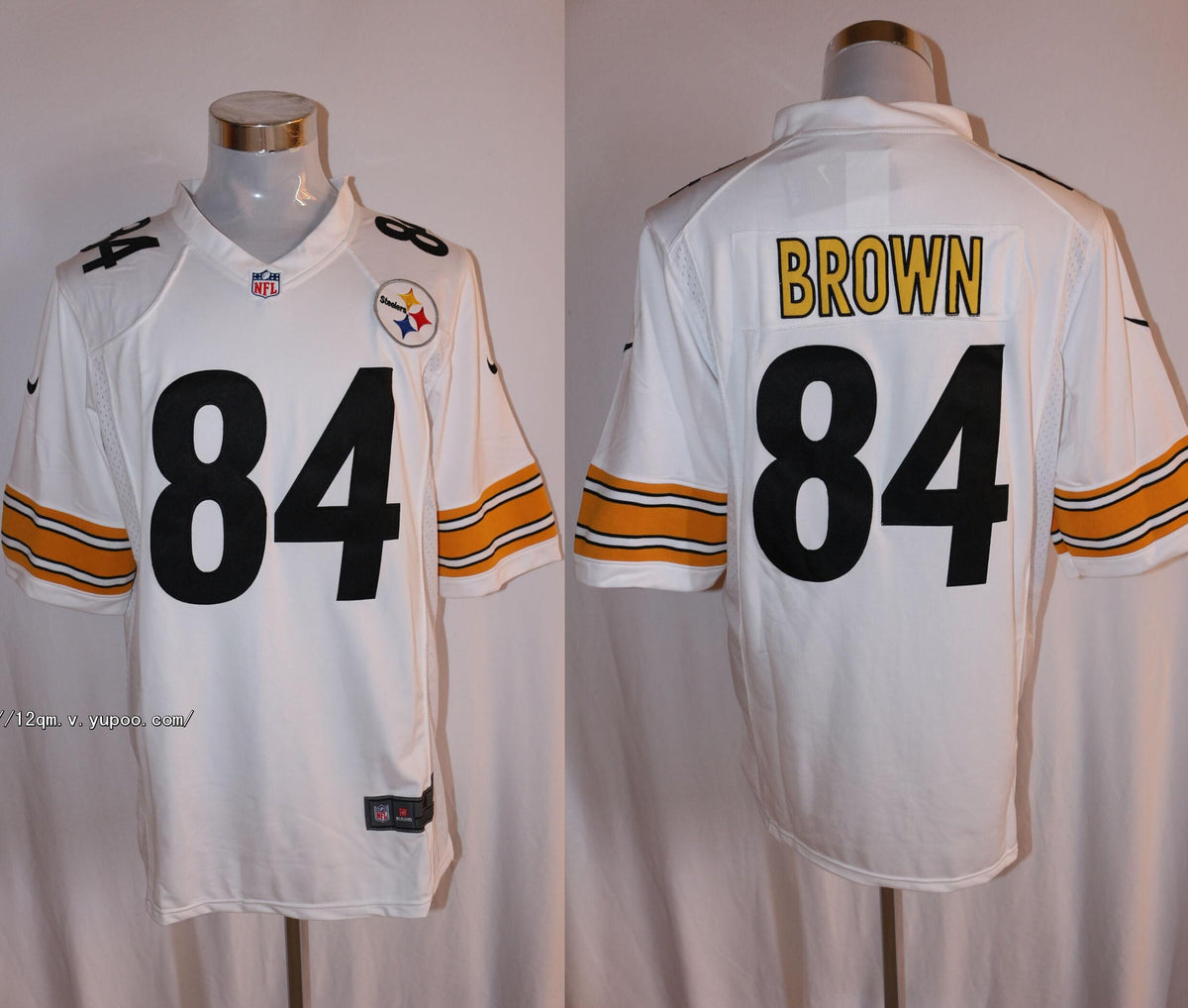 Mens Nike Pittsburgh Steelers #84 Antonio Brown White Stitched NFL Limited Jersey