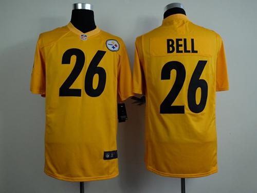Nike Steelers #26 LeVeon Bell Gold Mens Stitched NFL Game Jersey