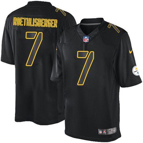 Nike Steelers #7 Ben Roethlisberger Black Mens Stitched NFL Impact Limited Jersey