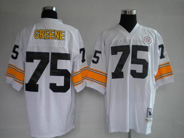 Mitchell Ness Steelers #75 Joe Greene White Stitched Throwback NFL Jersey