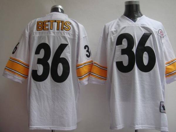 Mitchell Ness Steelers #36 Jerome Bettis White Stitched Throwback NFL Jersey