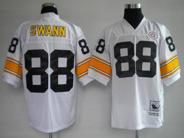 Mitchell Ness Steelers #88 Lynn Swann White Stitched Throwback NFL Jersey