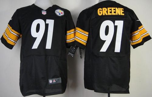 Nike Steelers #91 Kevin Greene Black Team Color Mens Stitched NFL Elite Jersey
