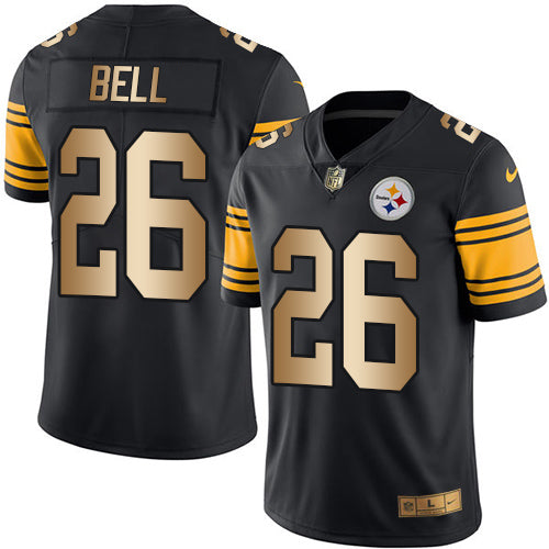Nike Steelers #26 LeVeon Bell Black Mens Stitched NFL Limited Gold Rush Jersey
