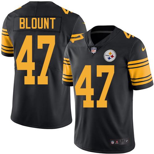Nike Steelers #47 Mel Blount Black Mens Stitched NFL Limited Rush Jersey