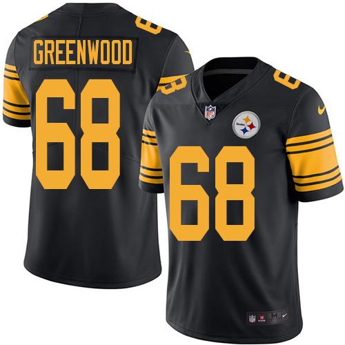 Nike Steelers #68 LC Greenwood Black Mens Stitched NFL Limited Rush Jersey