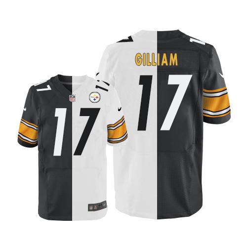 Nike Steelers #17 Joe Gilliam White/Black Mens Stitched NFL Elite Split Jersey