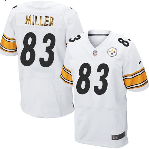 Nike Steelers #83 Heath Miller White Mens Stitched NFL Elite Jersey