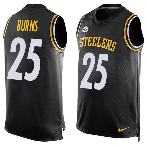 Nike Steelers #25 Artie Burns Black Team Color Mens Stitched NFL Limited Tank Top Jersey