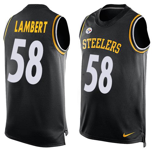 Nike Steelers #58 Jack Lambert Black Team Color Mens Stitched NFL Limited Tank Top Jersey