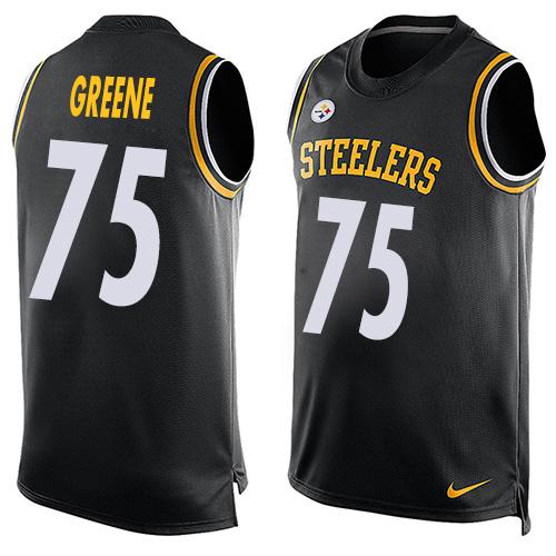 Nike Steelers #75 Joe Greene Black Team Color Mens Stitched NFL Limited Tank Top Jersey