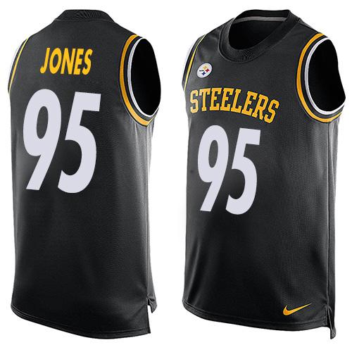Nike Steelers #95 Jarvis Jones Black Team Color Mens Stitched NFL Limited Tank Top Jersey
