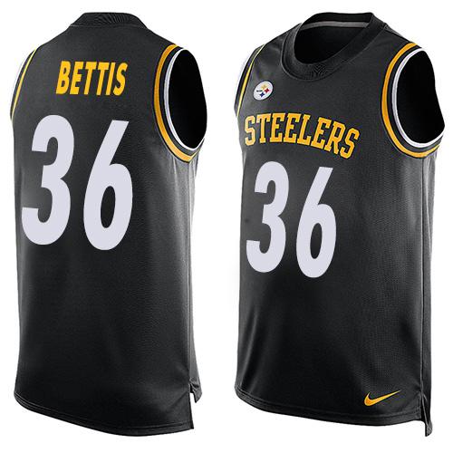 Nike Steelers #36 Jerome Bettis Black Team Color Mens Stitched NFL Limited Tank Top Jersey