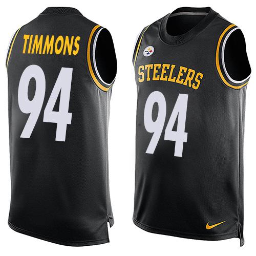 Nike Steelers #94 Lawrence Timmons Black Team Color Mens Stitched NFL Limited Tank Top Jersey