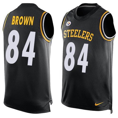 Nike Steelers #84 Antonio Brown Black Team Color Mens Stitched NFL Limited Tank Top Jersey