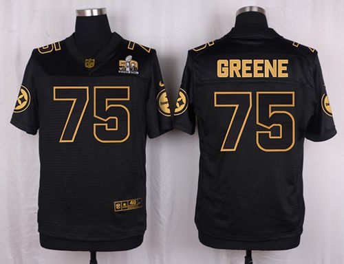 Nike Steelers #75 Joe Greene Black Mens Stitched NFL Elite Pro Line Gold Collection Jersey