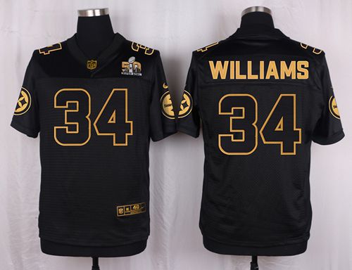 Nike Steelers #34 DeAngelo Williams Black Mens Stitched NFL Elite Pro Line Gold Collection Jersey