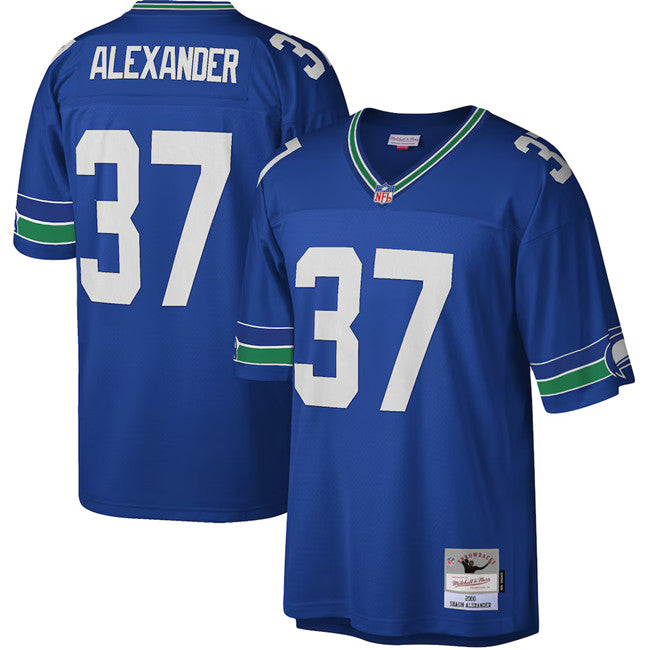 Mens Seattle Seahawks #37 Shaun Alexander Royal Stitched Football Jersey