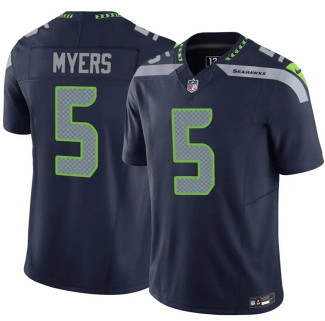 Mens Seattle Seahawks #5 Jason Myers Navy 2025 FUSE Vapor Untouchable Limited Stitched Football Jersey