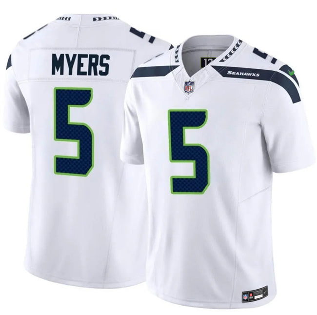 Mens Seattle Seahawks #5 Jason Myers White 2025 FUSE Vapor Untouchable Limited Stitched Football Jersey