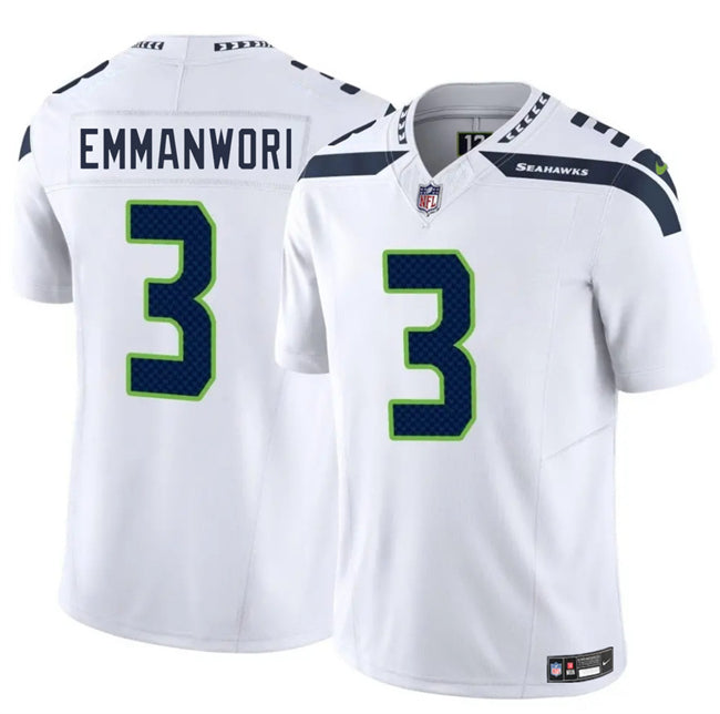 Mens Seattle Seahawks #3 Nick Emmanwori White 2025 FUSE Vapor Untouchable Limited Stitched Football Jersey