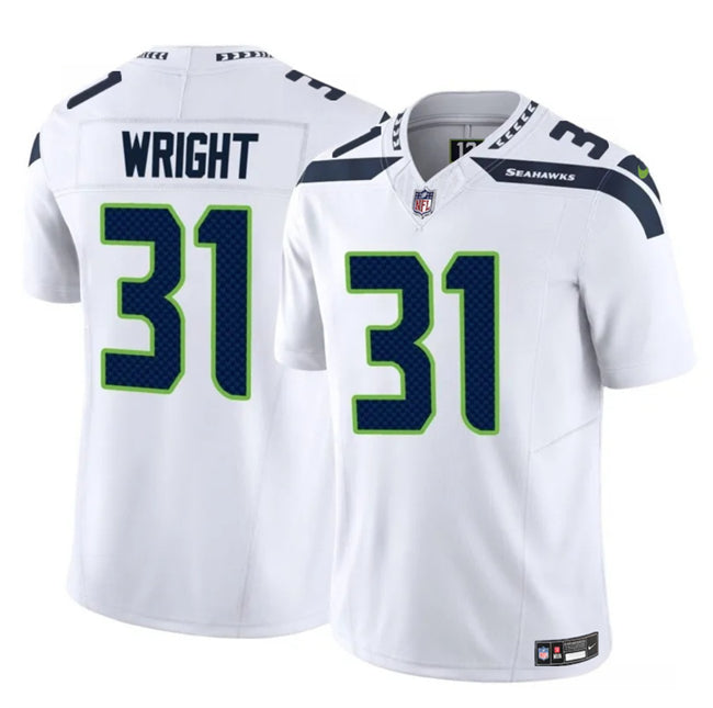 Mens Seattle Seahawks #31 Jacardia Wright White 2025 FUSE Vapor Untouchable Limited Stitched Football Jersey