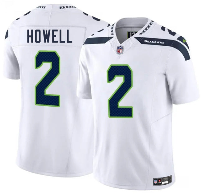 Mens Seattle Seahawks #2 Sam Howell White 2025 FUSE Vapor Limited Stitched Football Jersey