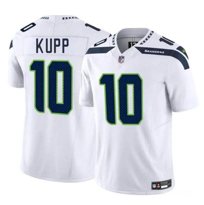 Mens Seattle Seahawks #10 Cooper Kupp White 2025 FUSE Vapor Limited Stitched Football Jersey