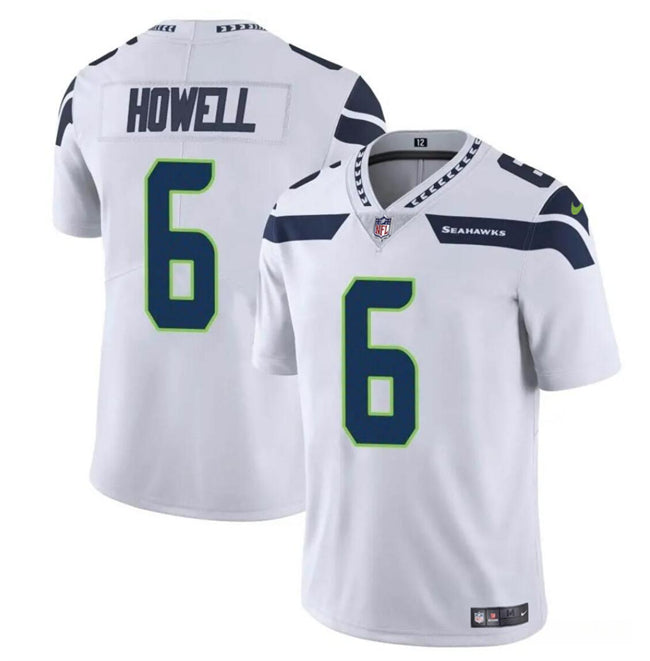 Mens Seattle Seahawks #6 Sam Howell White Vapor Limited Stitched Football Jersey
