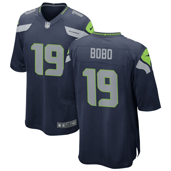 Mens Seattle Seahawks #19 Jake Bobo Navy Stitched Game Jersey