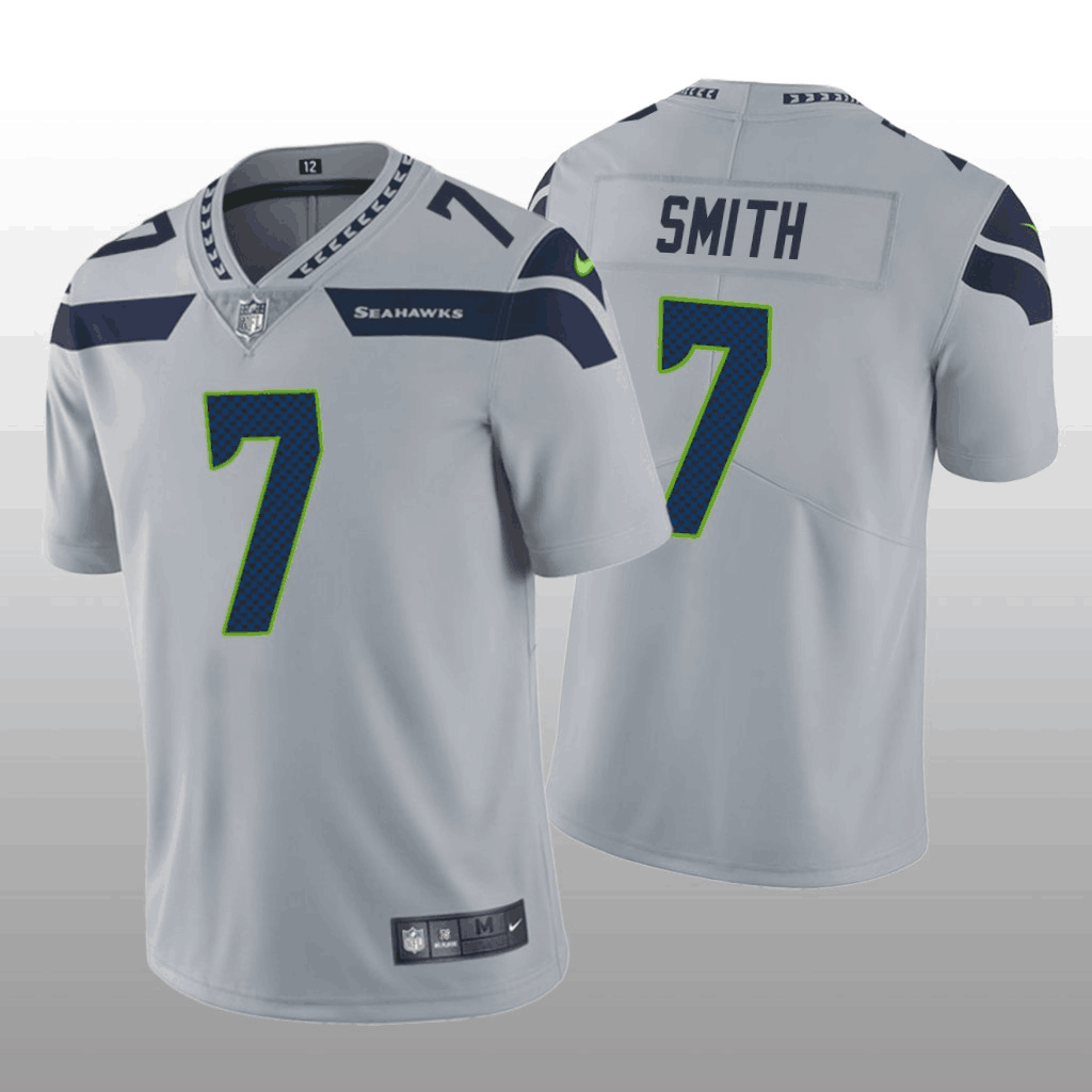 Mens Seattle Seahawks #7 Geno Smith Grey Vapor Untouchable Limited Stitched Jersey