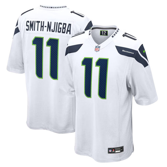 Mens Seattle Seahawks #11 Jaxon Smith-Njigba White 2023 Draft Stitched Game Jersey