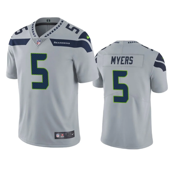 Mens Seattle Seahawks #5 Jason Myers Grey Vapor Untouchable Limited Stitched Jersey