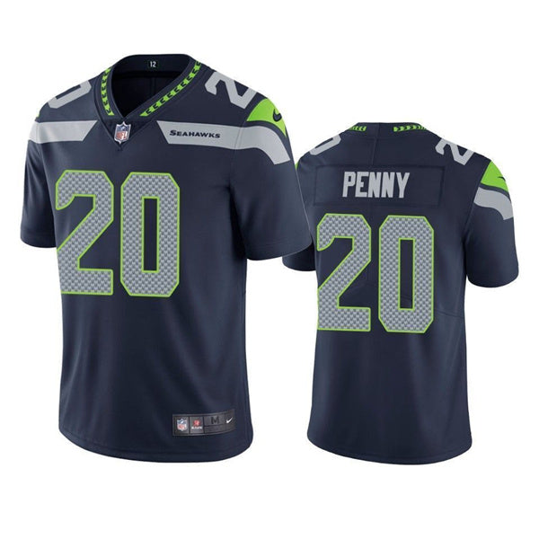 Mens Seattle Seahawks #20 Rashaad Penny Navy Vapor Untouchable Limited Stitched Jersey