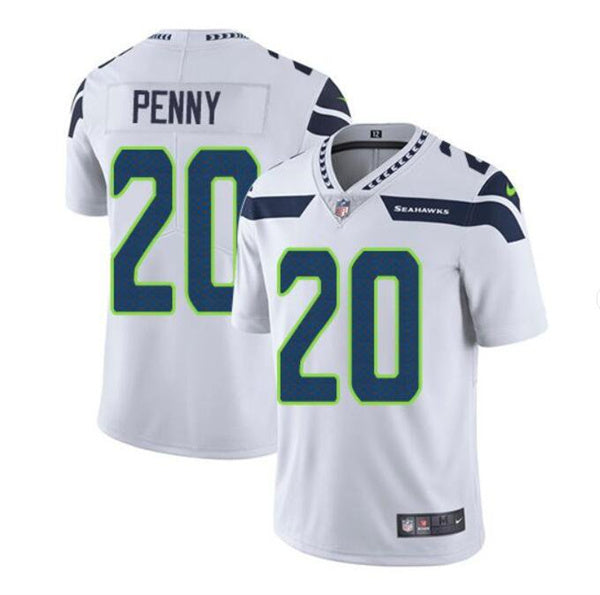 Mens Seattle Seahawks #20 Rashaad Penny White Vapor Untouchable Limited Stitched Jersey