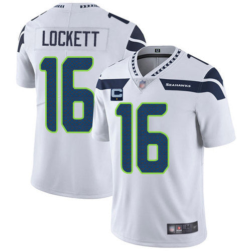 Mens Seattle Seahawks #16 Tyler Lockett White 2019 100th Season Vapor Untouchable Limited Stitched NFL Jersey