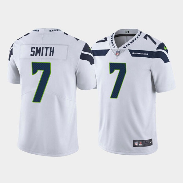 Mens Seattle Seahawks #7 Geno Smith White Vapor Untouchable Limited Stitched Jersey