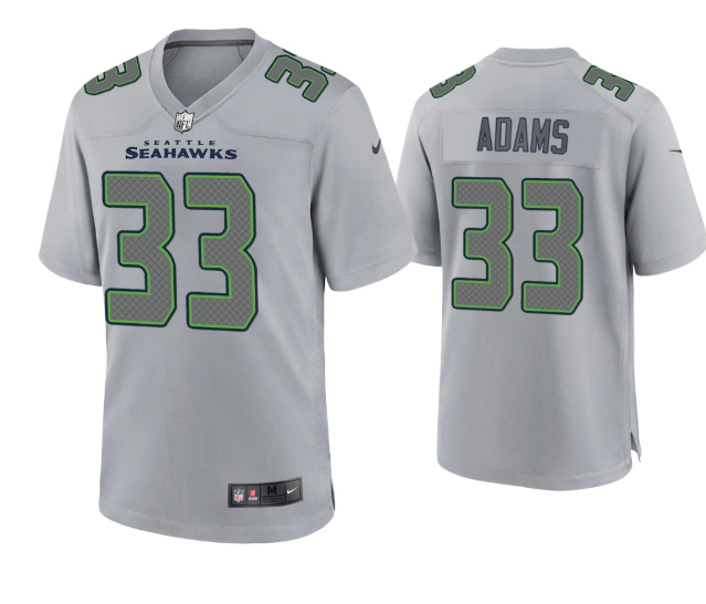 Mens Seattle Seahawks #33 Jamal Adams Grey Atmosphere Fashion Stitched Game Jersey