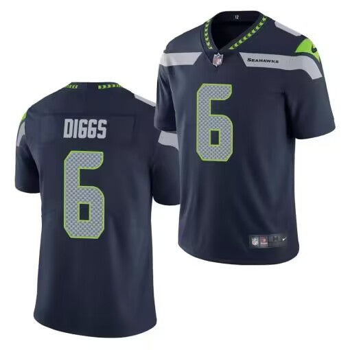 Mens Seattle Seahawks #6 Quandre Diggs Navy Vapor Untouchable Limited Stitched Jersey