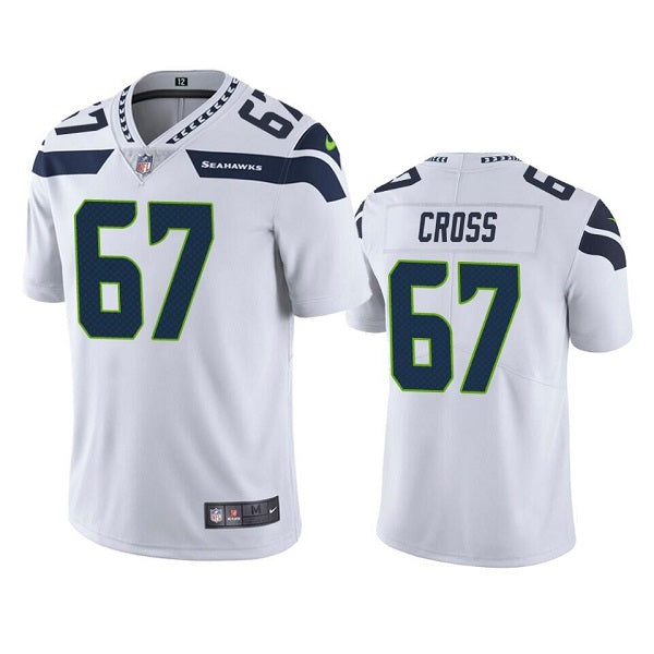 Mens Seattle Seahawks #67 Charles Cross White Vapor Untouchable Limited Stitched Jersey