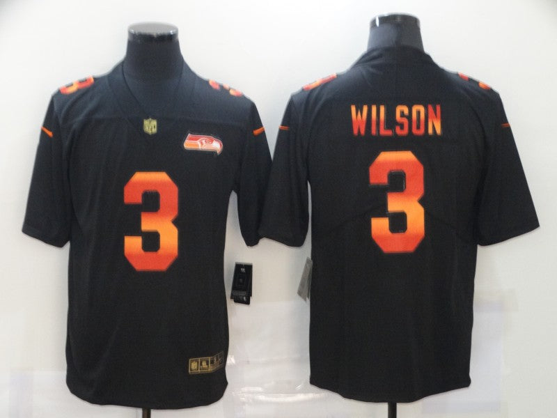 Mens Seattle Seahawks #3 Russell Wilson 2020 Black Fashion Limited Stitched Jersey